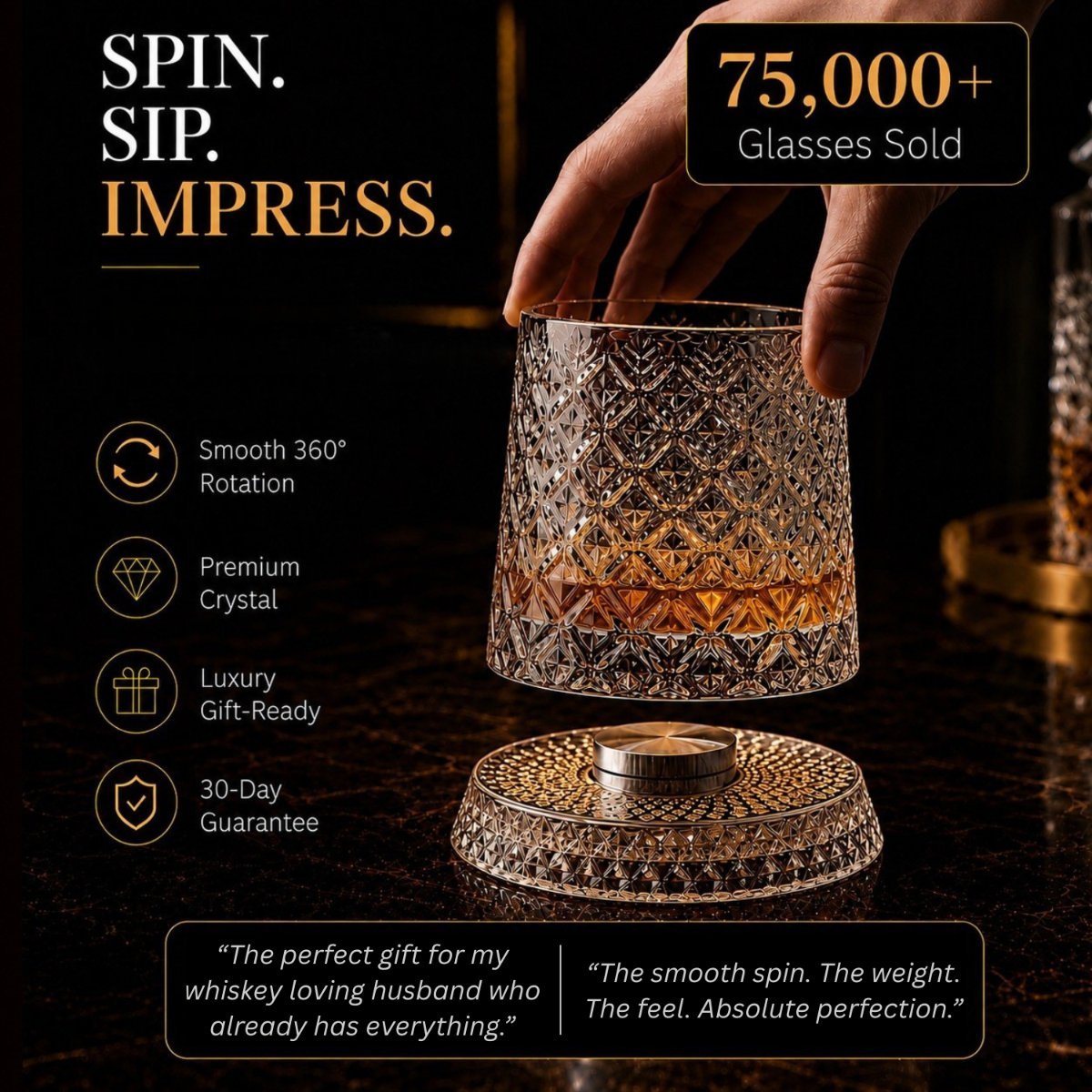 One ArtZ Tokyo Crystal glass and spinning base